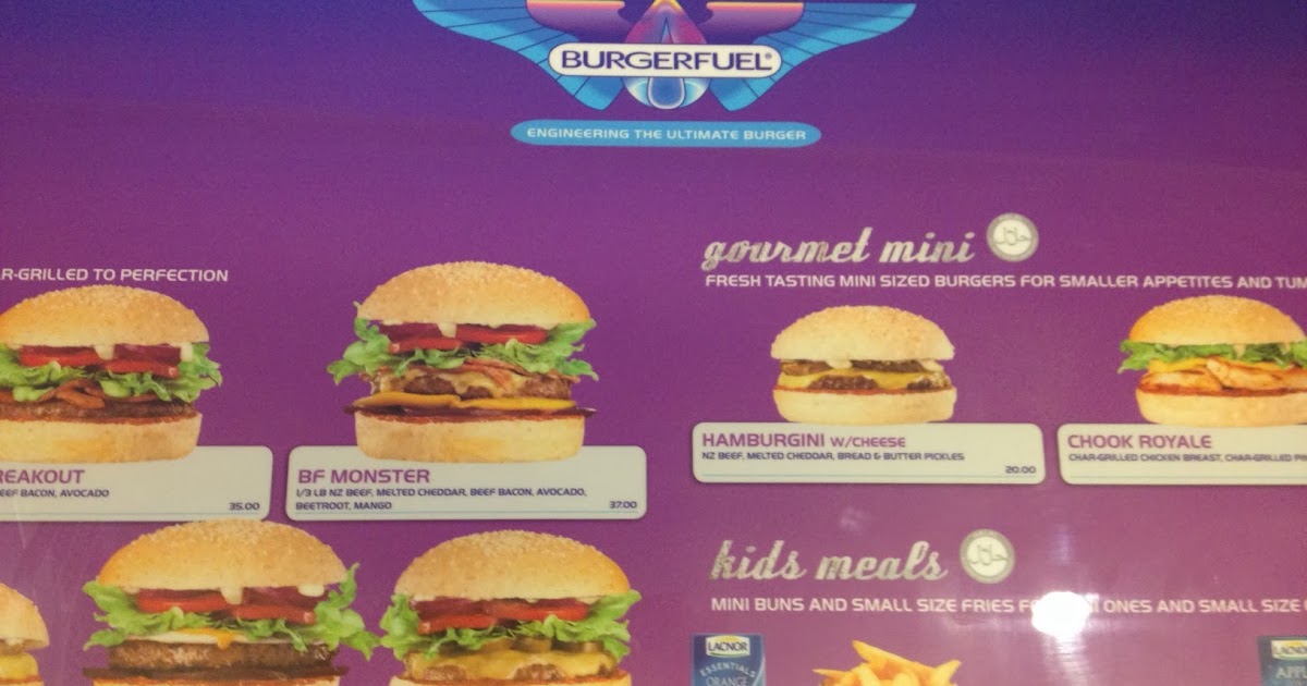 Burgerfuel menu outlet